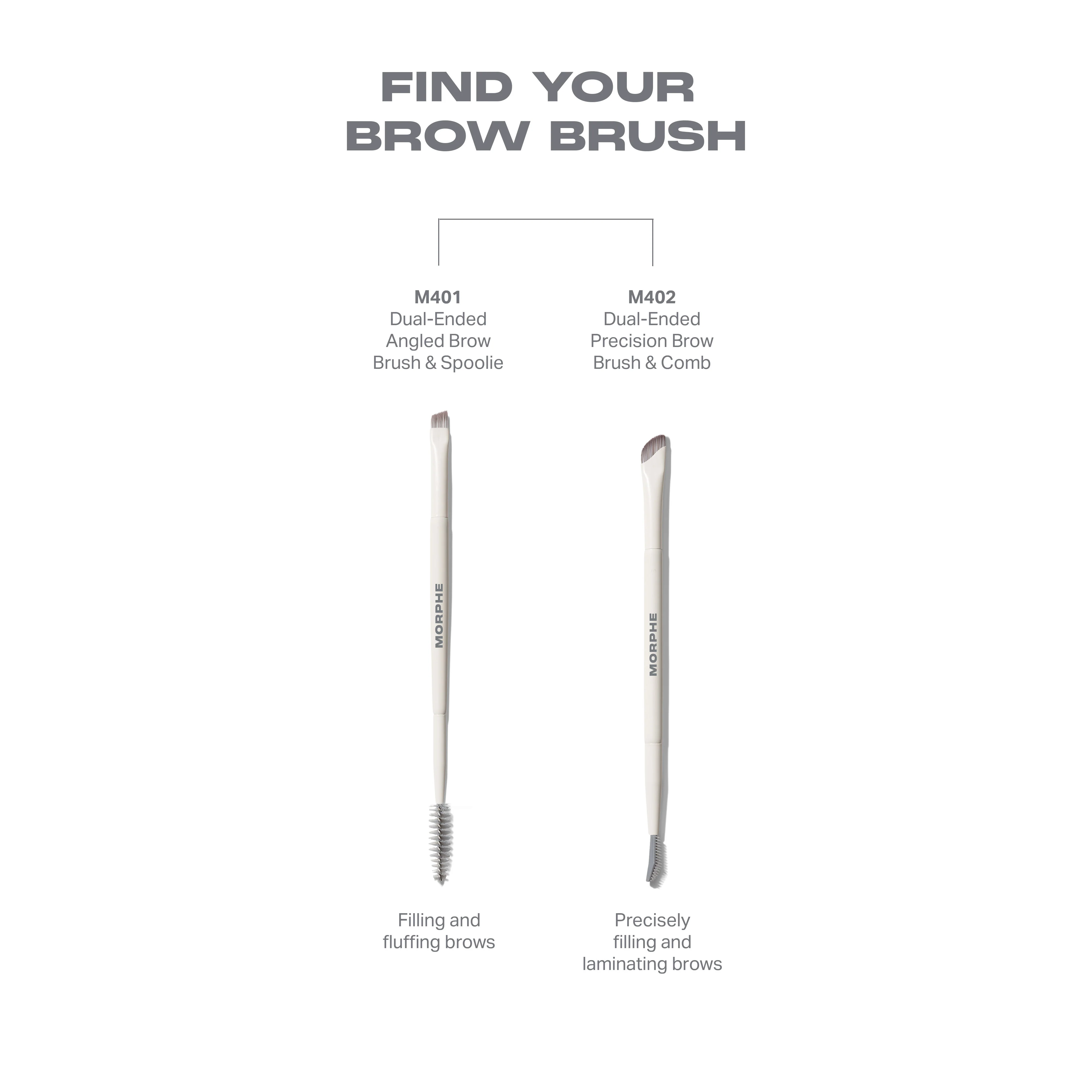 M401 Dual-Ended Angled Brow Brush & Spoolie