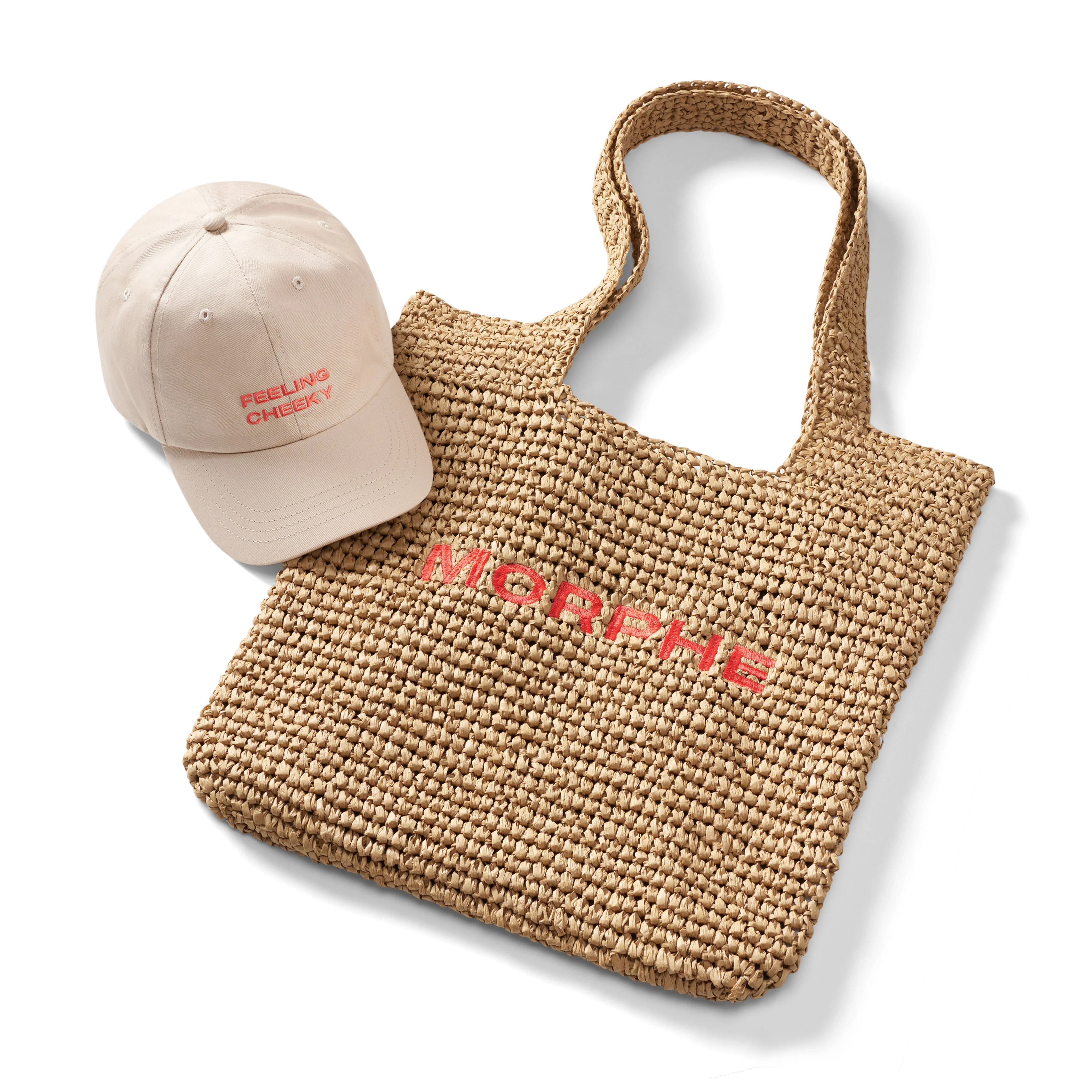 Morphe Raffia Tote Bag - Orange